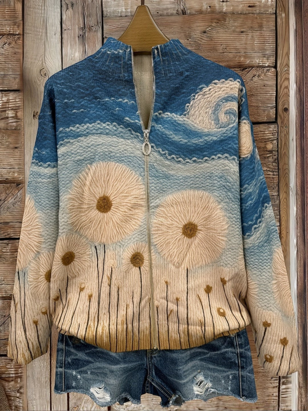 Remedios | Knitted Cardigan with Dandelion Motif | Elina Dublin