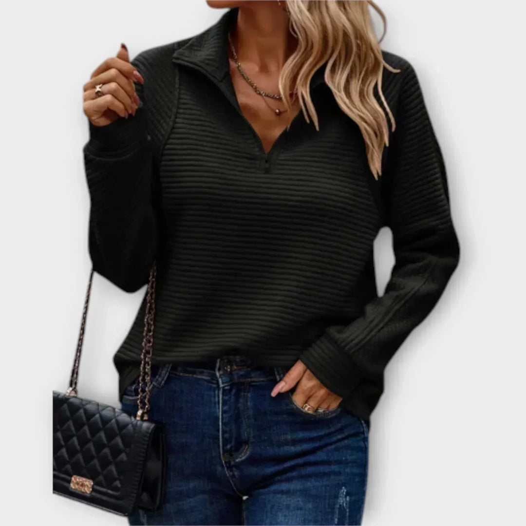 Olivia - Half-Zip Sweater | Elina Dublin