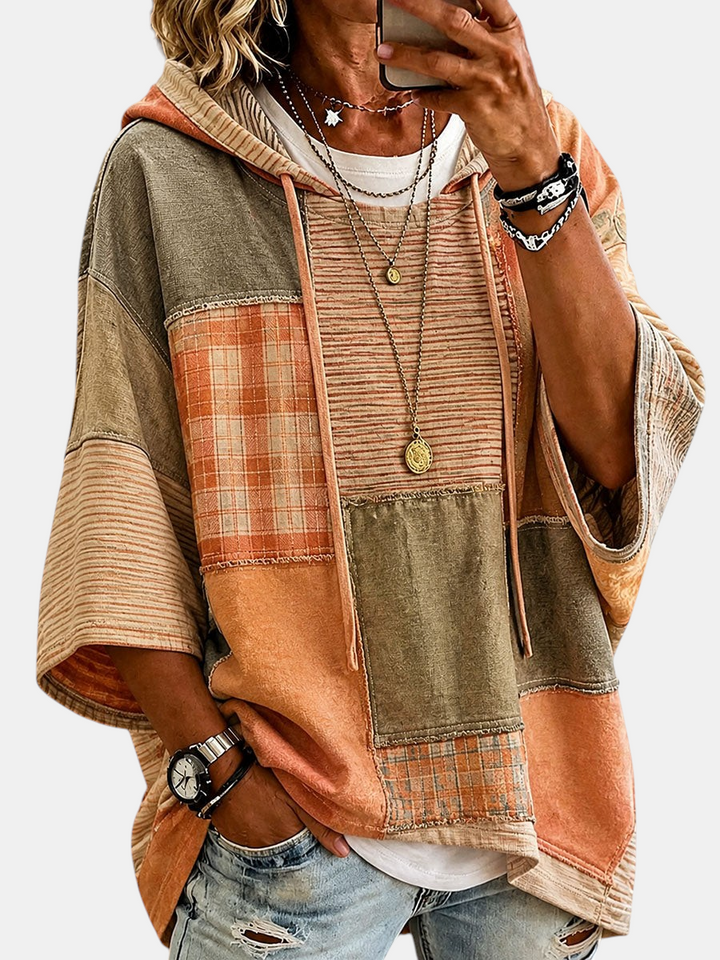 Autumn Hoodie with Artistic Patchwork | Elina Dublin