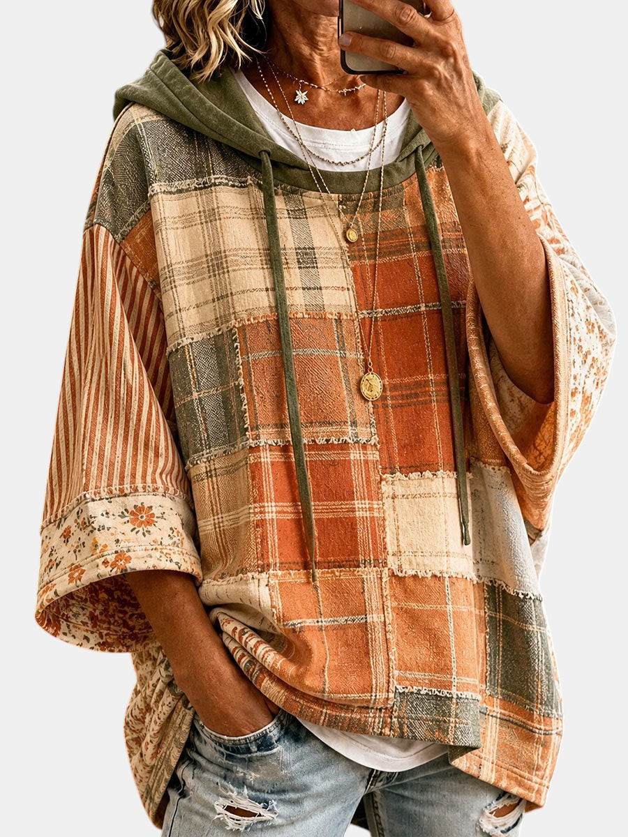 Women's Autumn Patchwork Hoodie | Elina Dublin