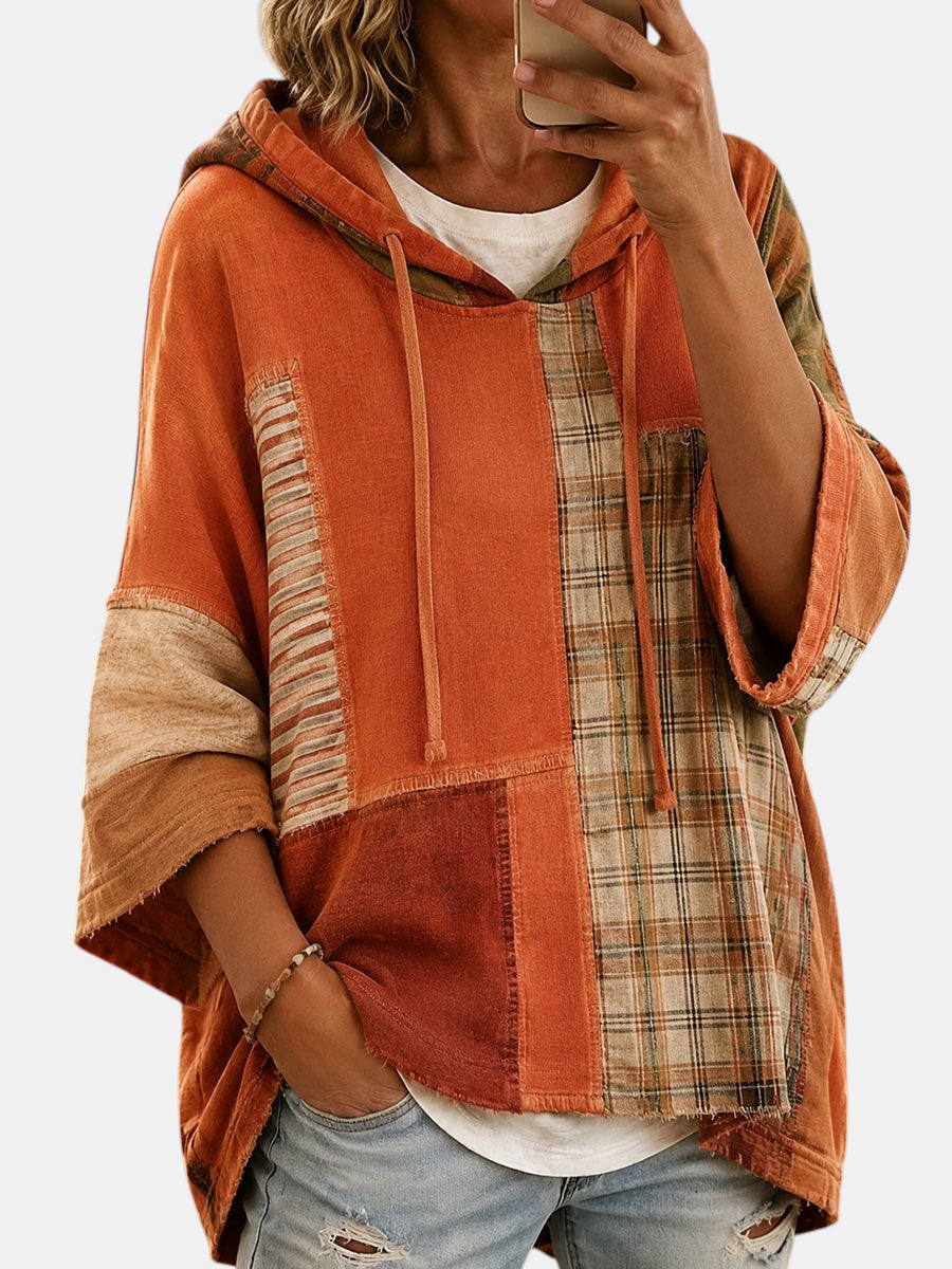 Artistic Autumn Patchwork Hoodie | Elina Dublin