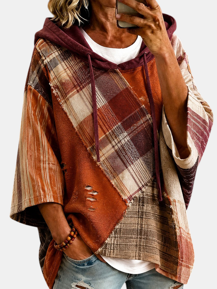 Women's Autumn Patchwork Hoodie | Elina Dublin
