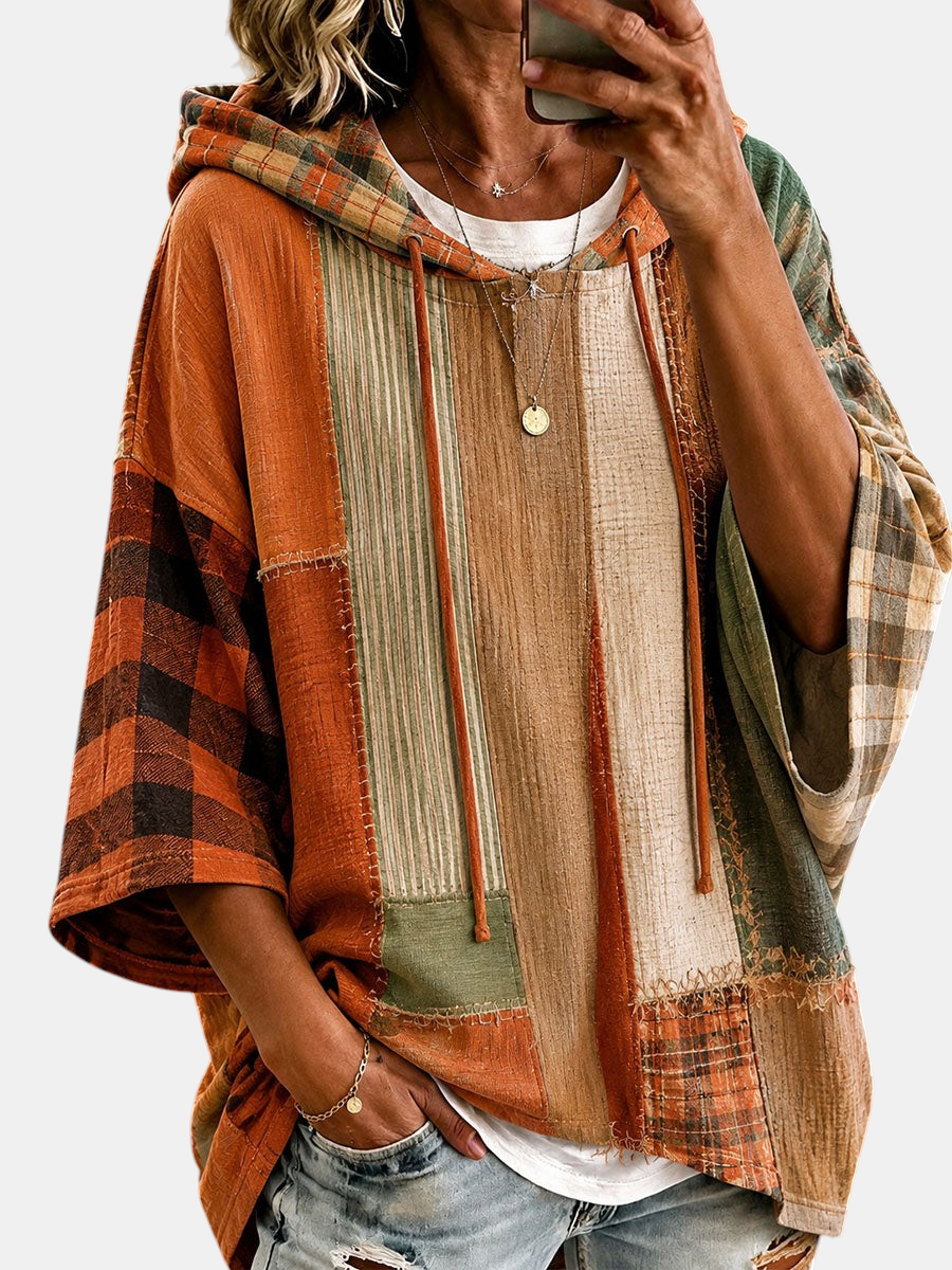 Women's Autumnal Patchwork Hoodie | Elina Dublin