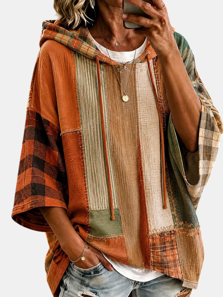 Women's Autumnal Patchwork Hoodie | Elina Dublin