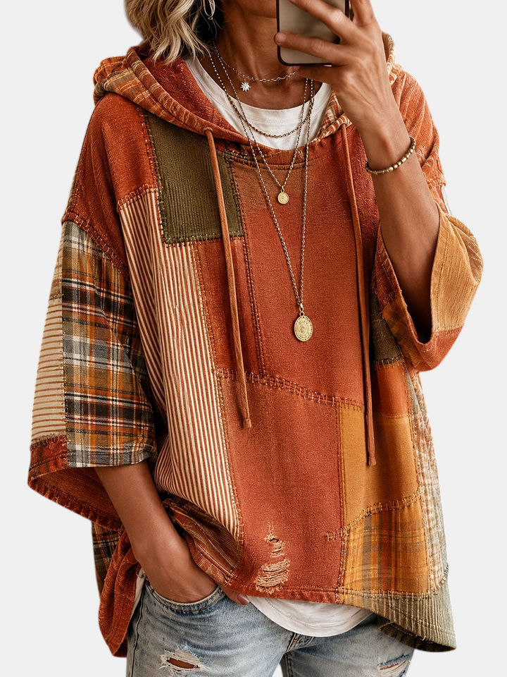 Women's Autumn Artistic Patchwork Hoodie | Elina Dublin