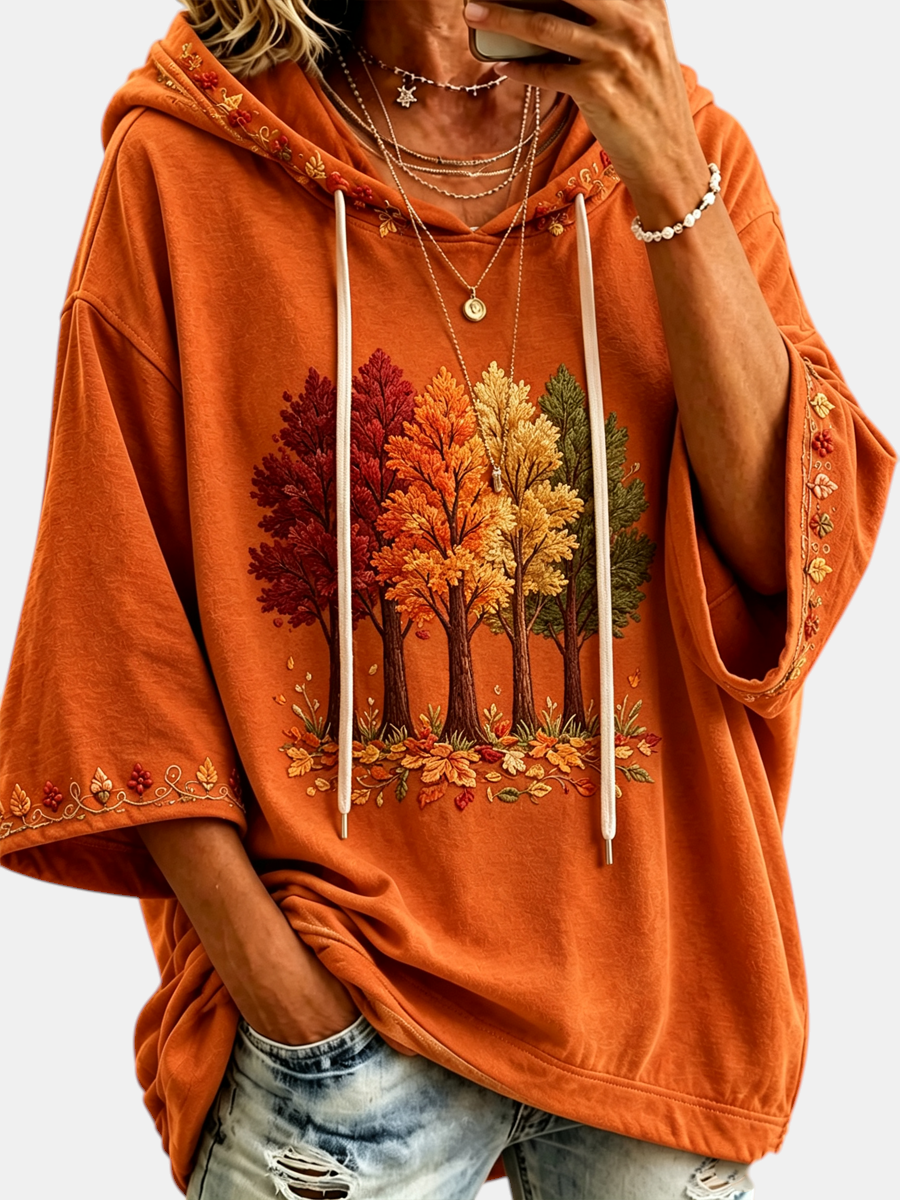 Women's Autumn Print Hoodie | Elina Dublin
