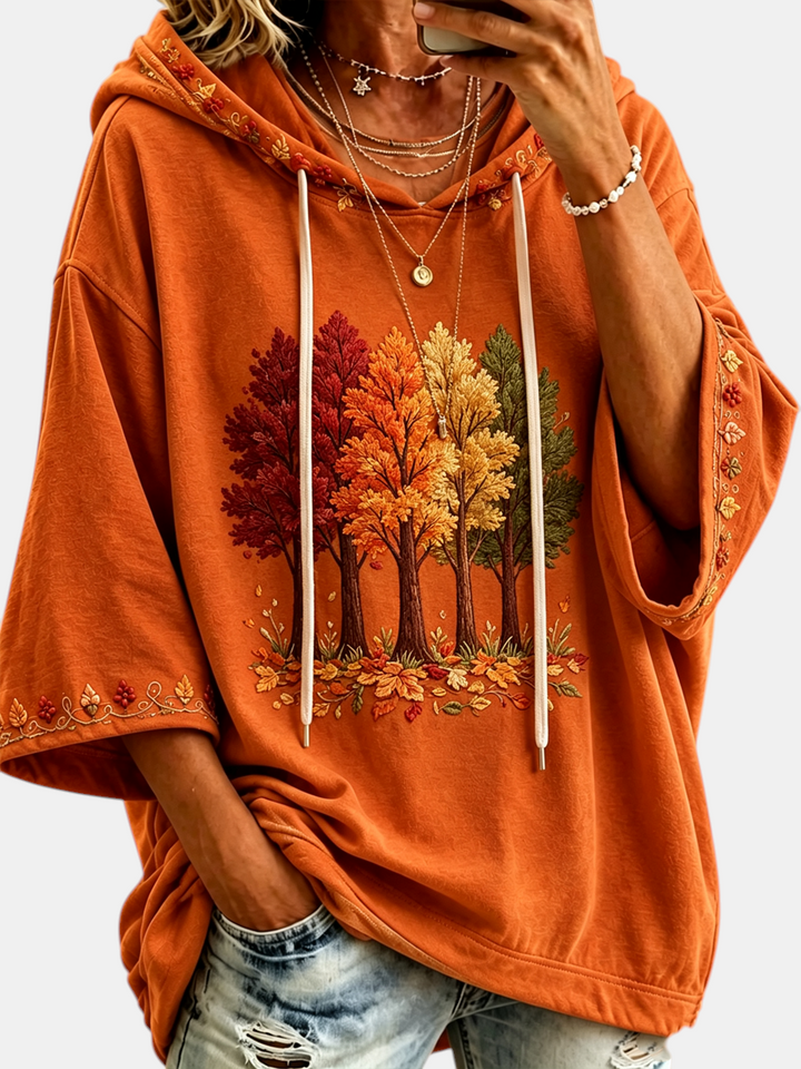 Women's Autumn Print Hoodie | Elina Dublin
