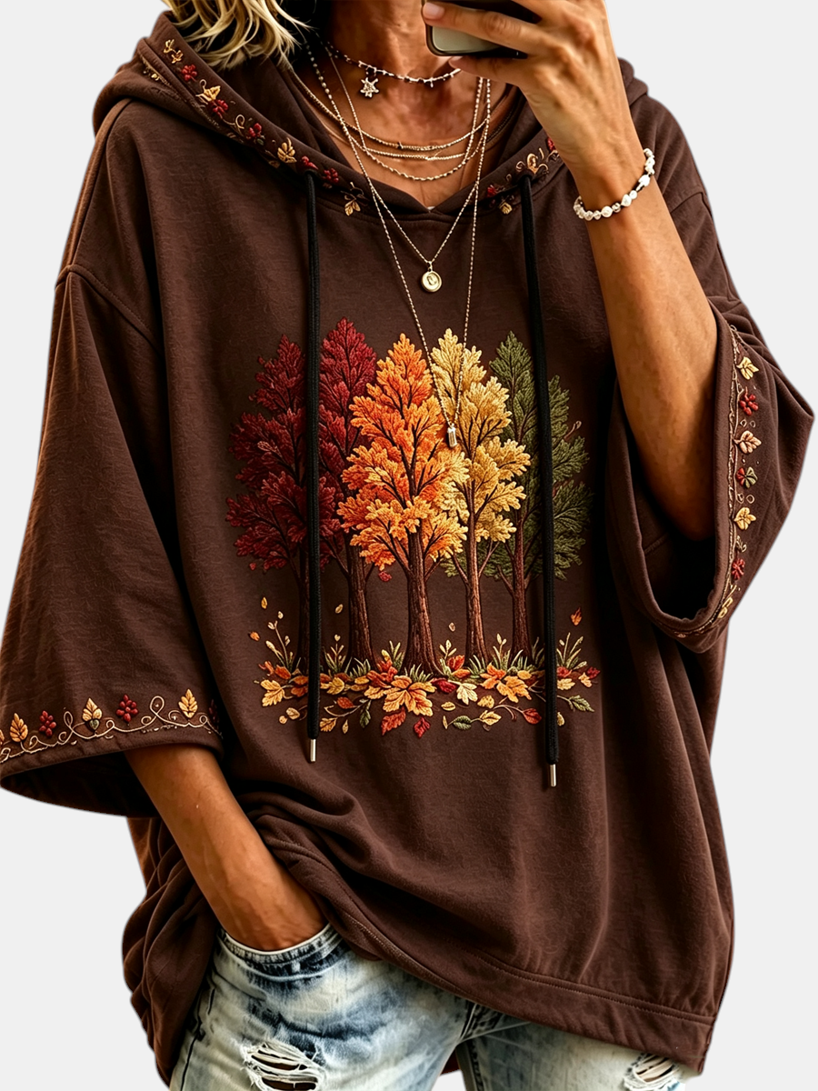 Women's Autumn Print Hoodie | Elina Dublin