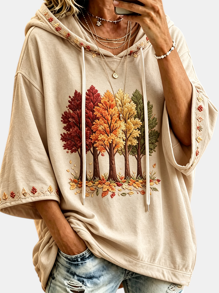 Women's Autumn Print Hoodie | Elina Dublin